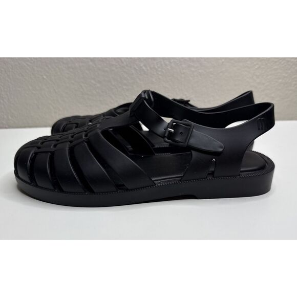 Melissa Possession Women's Matte Black Rubber Jelly Fisherman Sandals Size 6 - Picture 3 of 8